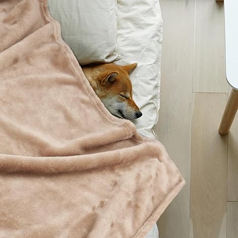 R0BTECH Dog Blanket Washable for Puppy: 4 Packs Dog Blankets 40”x28” - Fluffy Soft Small Throw for Cat Puppy Kitten Dogs - Fleece Pet Blankets for Bed Sofa Car and Indoor - Grey and Khaki