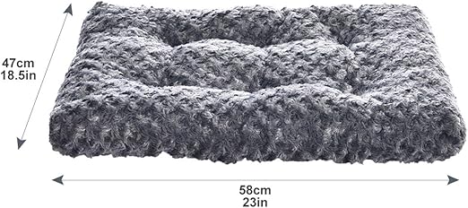R0BTECH Basics Washable Cat and Dog Bed and Crate Pad, Indoor, Easy to Clean, 23" x 18" x 2.5", Gray