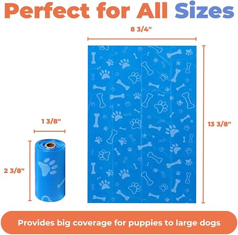 R0BTECH Best Pet Supplies Dog Poop Bags for Waste Refuse Cleanup, Doggy Roll Replacements for Outdoor Puppy Walking and Travel, Leak Proof and Tear Resistant, Thick Plastic - Assorted, 300 Bags