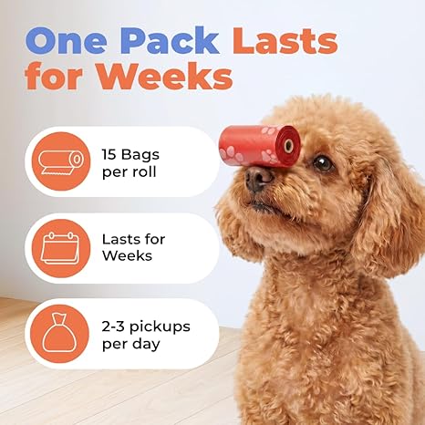 R0BTECH Best Pet Supplies Dog Poop Bags for Waste Refuse Cleanup, Doggy Roll Replacements for Outdoor Puppy Walking and Travel, Leak Proof and Tear Resistant, Thick Plastic - Assorted, 300 Bags