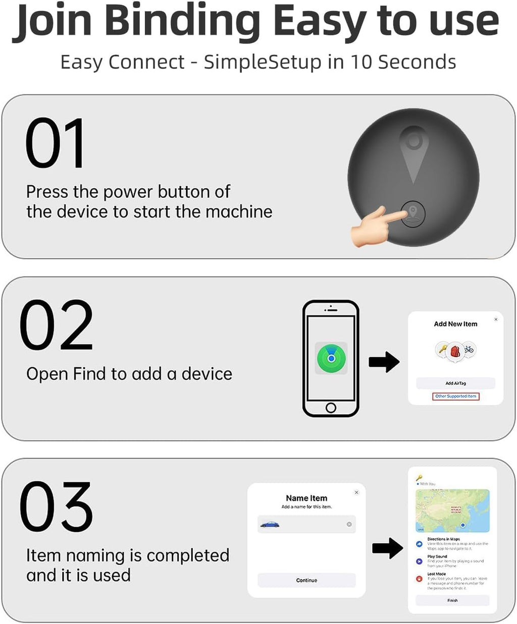 R0BTECH GPS Tracker for Dogs, Smart Collar with Real-Time Location - Pet Location Tracker with Holder, No Monthly Fee/No SIM Card, Works with iOS Find My, Ultra-Slim, IP68 Waterproof, Reliable Performance