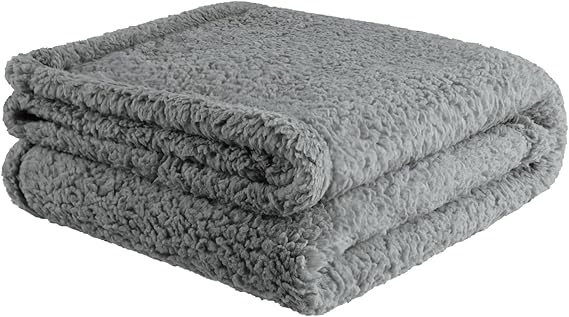 R0BTECH  Dog Blanket Soft Dog Blankets for Large Dogs Puppy Essentials Washable Sherpa Fleece Cat Blanket 32x40 Inches for Bed Furniture Couch Sofa (Medium, Grey)