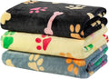 R0BTECH 1 Pack 3 Dog Blankets, Soft Fluffy Fleece Pet Blanket Warm Sleep Mat Paw Print Design Puppy Kitten Throw Blankets Doggy Blanket for Dogs