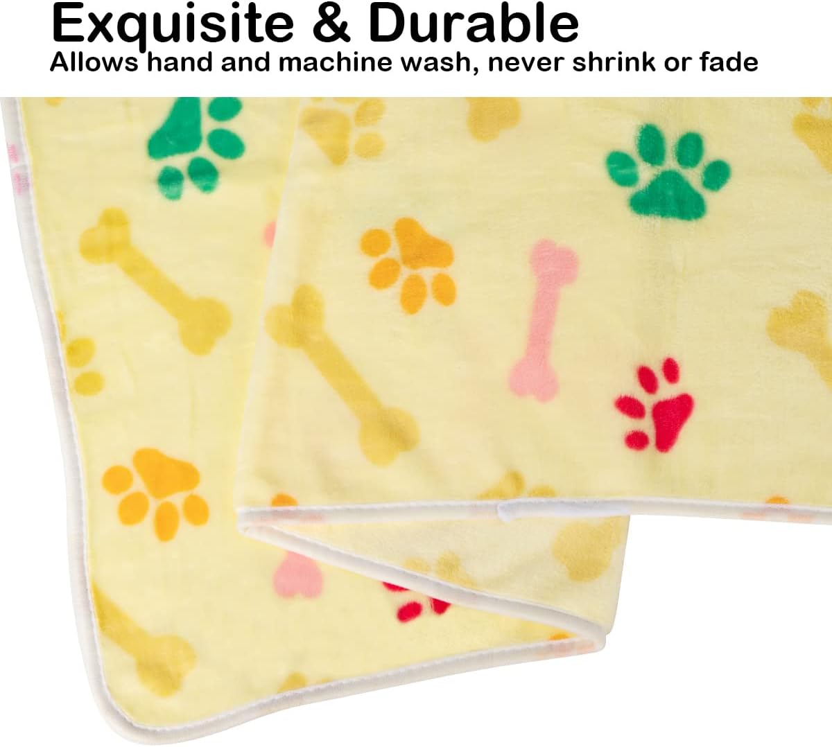 R0BTECH 1 Pack 3 Dog Blankets, Soft Fluffy Fleece Pet Blanket Warm Sleep Mat Paw Print Design Puppy Kitten Throw Blankets Doggy Blanket for Dogs