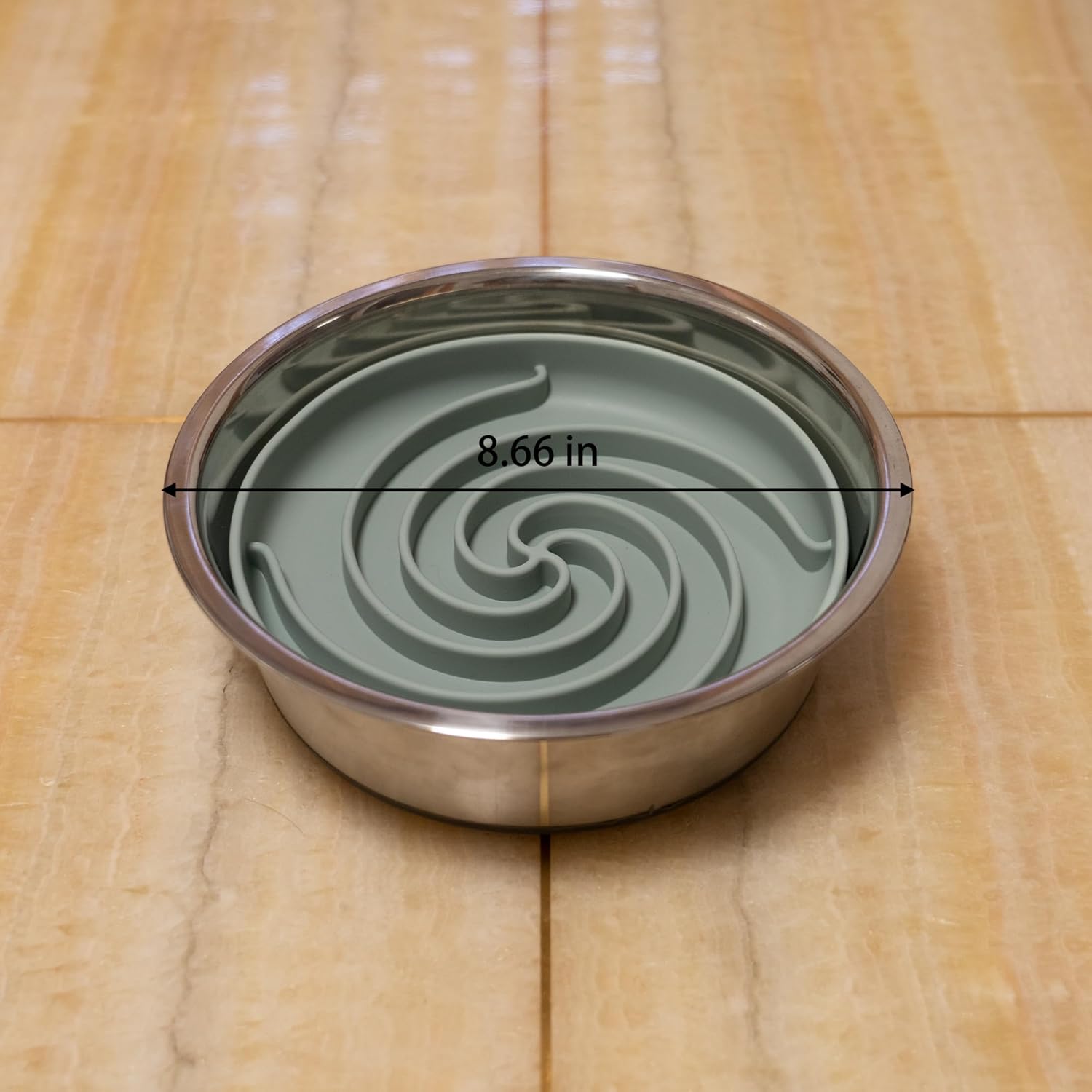 R0BTECH Slow Feeder Dog Bowls, Dishwasher Microwave Safe Silicone Puppy Puzzle Bowl with Non-Slip Design for Eating (Grey Green)