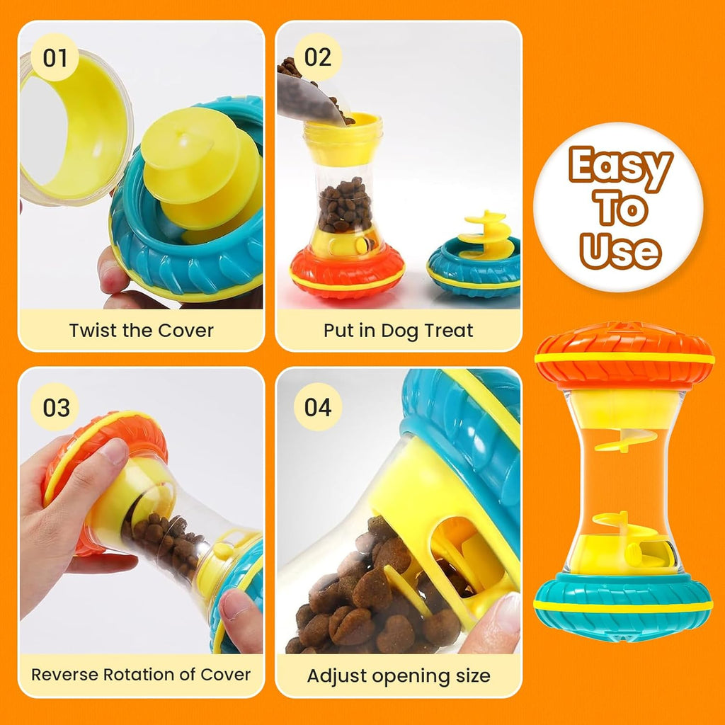 R0BTECH Interactive Dog Toys, Dog Puzzle Toys for Smart, Dog Enrichment Toy to Keep Them Busy, Treat Dispensing Toy Slow Puzzles Feeder, Yellow