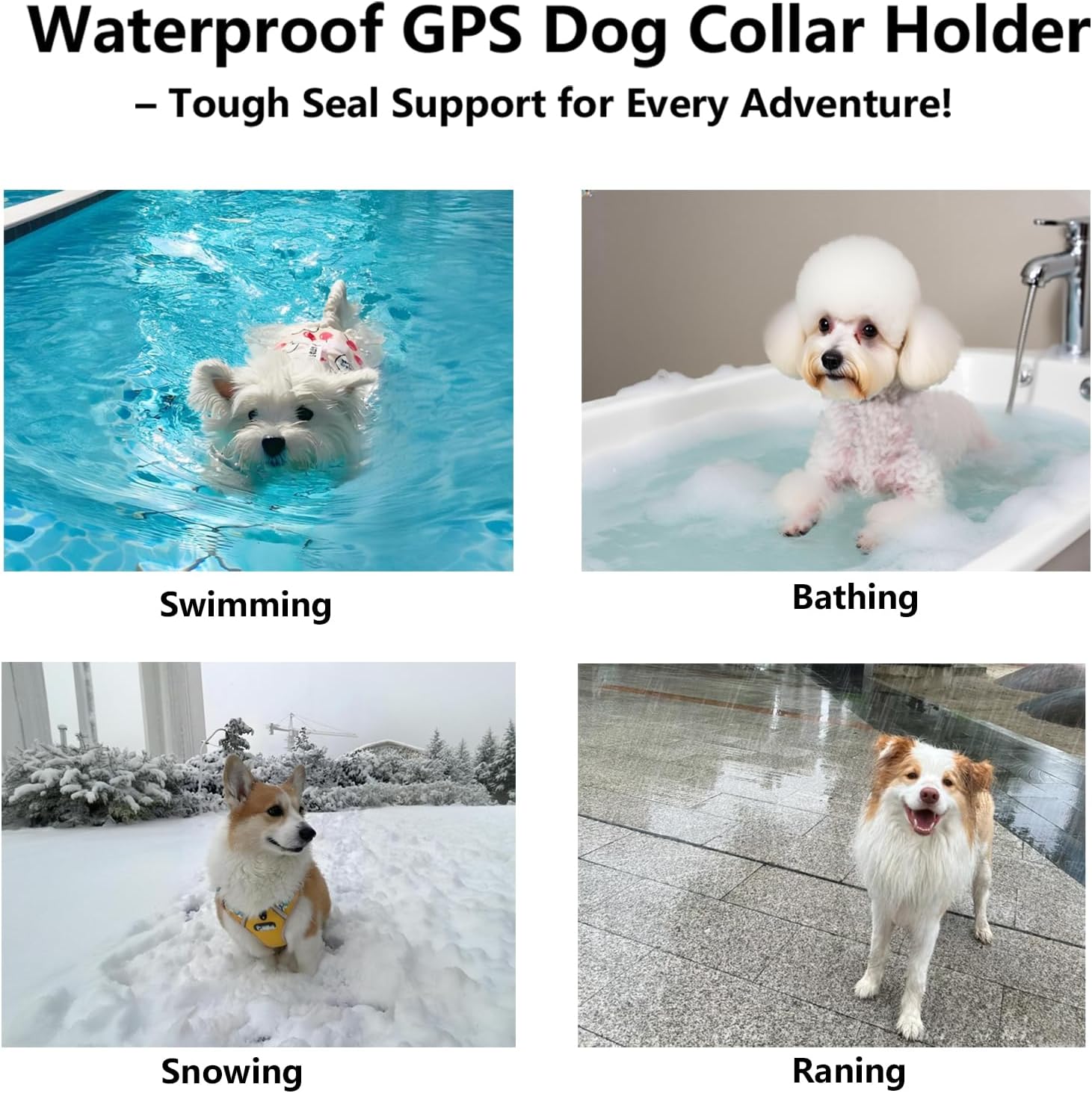 R0BTECH Smart Tracker Dog Collar, Waterproof Dog Collars Holder with Tracker Tag for Apple Find My (iOS Only) Reflective Pet Dog Collar Tracking for Small Medium Large Dogs (SkyBlue, M)