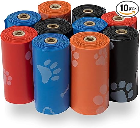 R0BTECH Best Pet Supplies Dog Poop Bags for Waste Refuse Cleanup, Doggy Roll Replacements for Outdoor Puppy Walking and Travel, Leak Proof and Tear Resistant, Thick Plastic - Assorted, 300 Bags