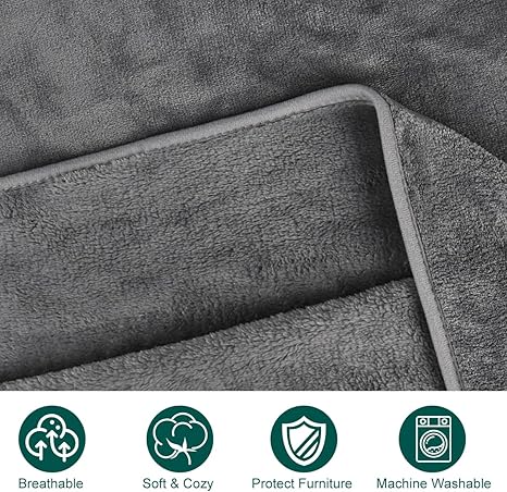 R0BTECH Dog Blanket Washable for Puppy: 4 Packs Dog Blankets 40”x28” - Fluffy Soft Small Throw for Cat Puppy Kitten Dogs - Fleece Pet Blankets for Bed Sofa Car and Indoor - Grey and Khaki