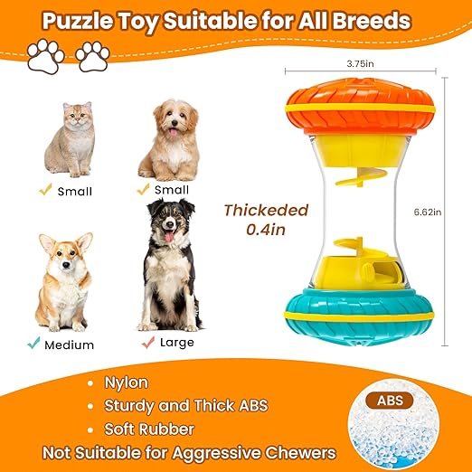 R0BTECH Interactive Dog Toys, Dog Puzzle Toys for Smart, Dog Enrichment Toy to Keep Them Busy, Treat Dispensing Toy Slow Puzzles Feeder, Yellow