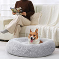 R0BTECH Small Dog Bed, Calming Soft Anti-Anxiety Donut Cat Bed, Washable Round Fluffy Cushion for Small and Medium Pets (20")