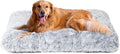R0BTECH Fluffy Dog Crate Bed for Extra Large Dogs, Plush Faux Fur Pad, Calming Anti Anxiety XL Bed for Crate, Washable Soft Warm Dog Mat with Non-Slip Bottom, Grey
