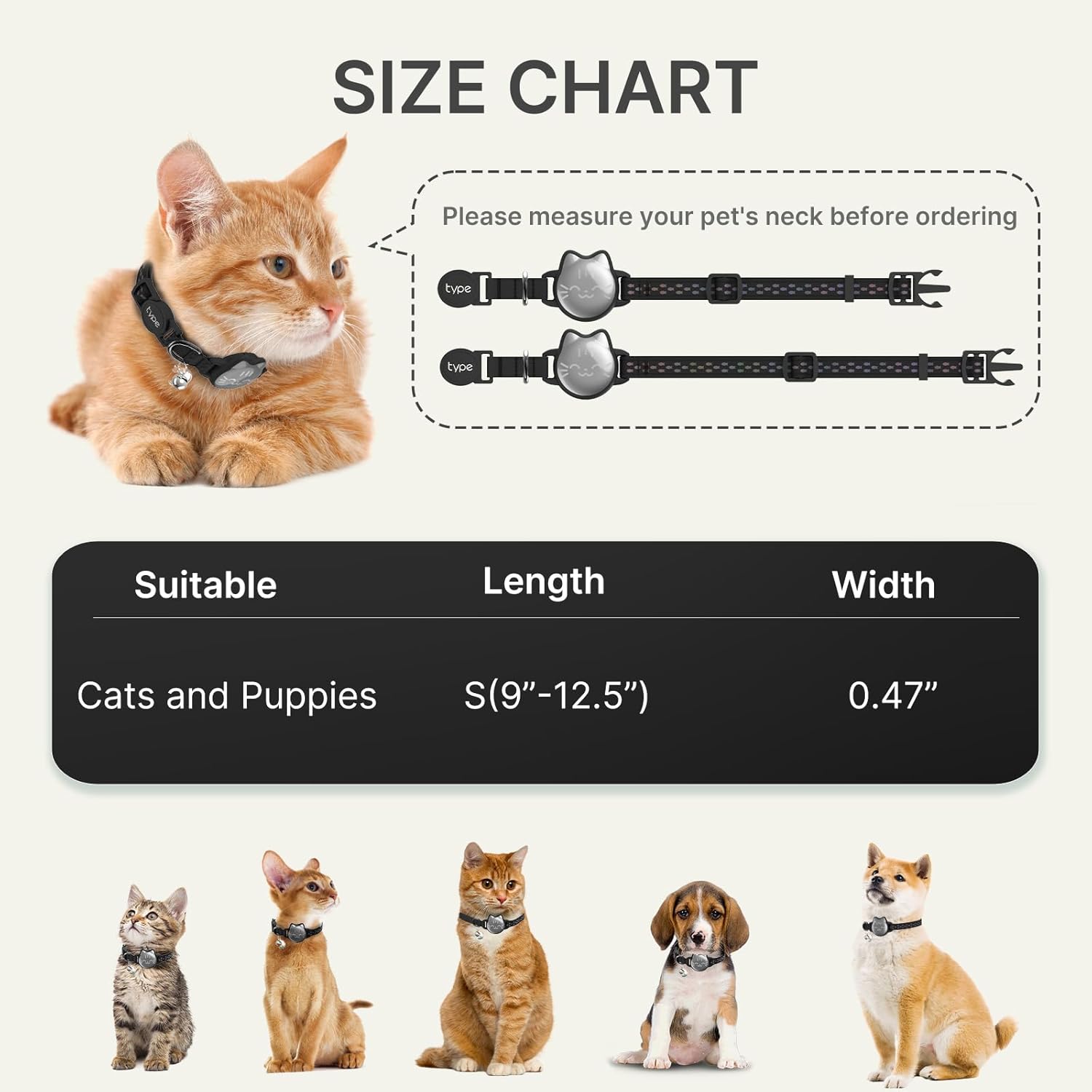 R0BTECH Waterproof Airtag 2nd & 1st Cat Collar, Breakaway Cat Airtag Collar with Luminous & Reflective Fish Pattern, Lightweight Kitten Collars for Apple Air tag, Hidden GPS Tracker Holder for Cats, Kittens
