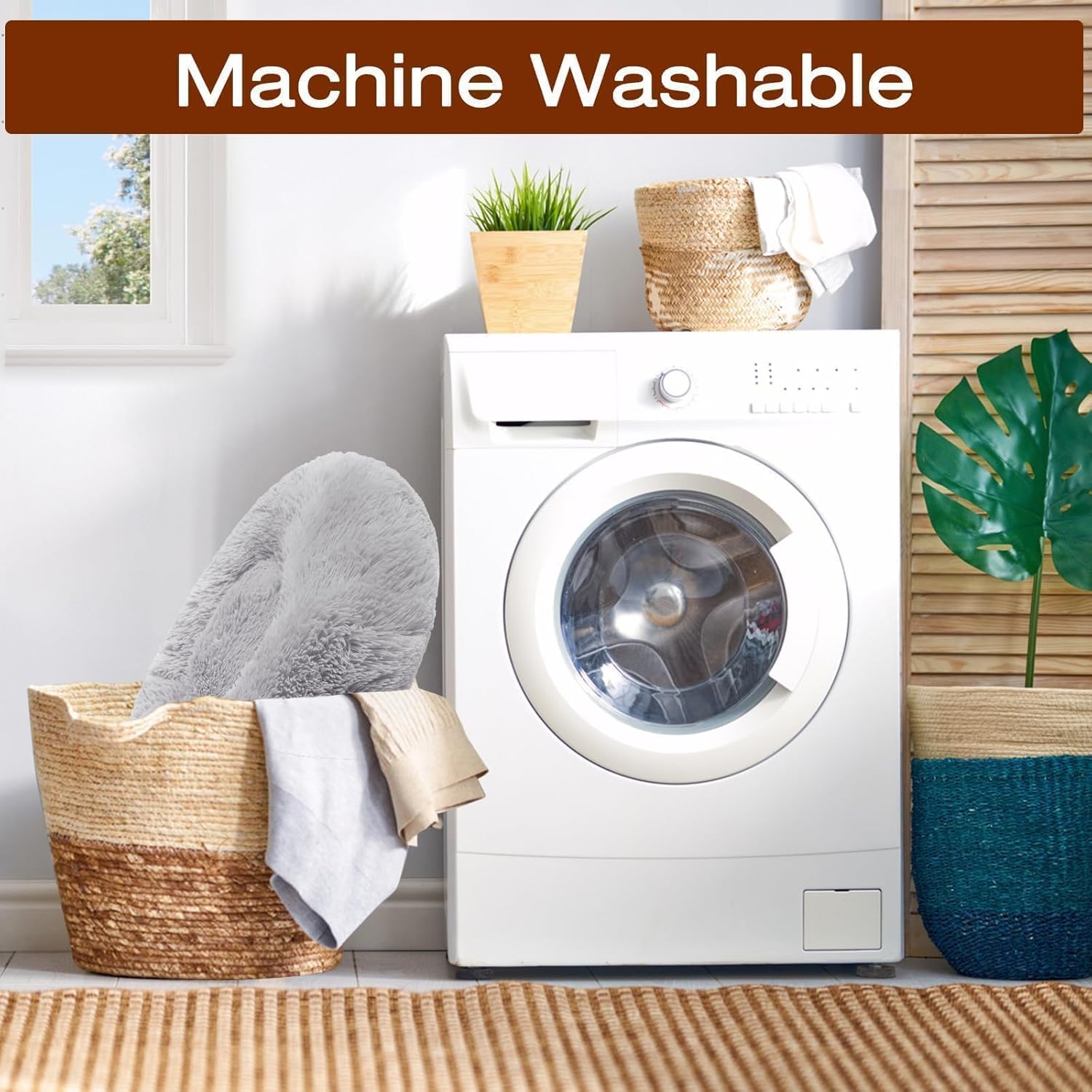 R0BTECH Small Dog Bed, Calming Soft Anti-Anxiety Donut Cat Bed, Washable Round Fluffy Cushion for Small and Medium Pets (20")