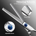 R0BTECH Professional 4 in 1 Dog & Cat Grooming Scissors Kit with Safety Round Tips,Sharp & Durable,Dog Shears for Grooming - Includes Straight, Curved, Thinning Scissors and Comb - Premium Pet Supplies