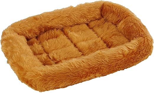 R0BTECH  for Pets QuietTime XXS Dog Bed – Cinnamon Faux Fur Bolster, Ultra-Soft and Machine Washable, Fits 18-Inch Crates and Carriers, for Small Dogs and Cats
