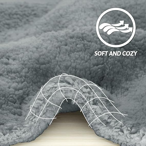 R0BTECH  Dog Blanket Soft Dog Blankets for Large Dogs Puppy Essentials Washable Sherpa Fleece Cat Blanket 32x40 Inches for Bed Furniture Couch Sofa (Medium, Grey)