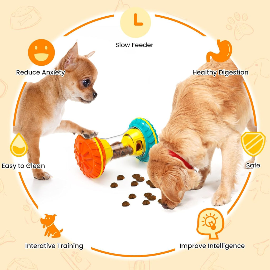 R0BTECH Interactive Dog Toys, Dog Puzzle Toys for Smart, Dog Enrichment Toy to Keep Them Busy, Treat Dispensing Toy Slow Puzzles Feeder, Yellow
