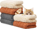 R0BTECH 6 Pcs Blankets for Dogs Cats, Soft Warm Fluffy Fleece Pet Calming Blanket, Washable Flannel Throw for Small Medium Pet, Gray/Beige/Khaki(31 x 24 Inch)