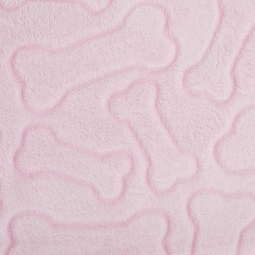 R0BTECH Bone Dry Embossed Bone Print Pet Blanket, Pink, 36x48"
