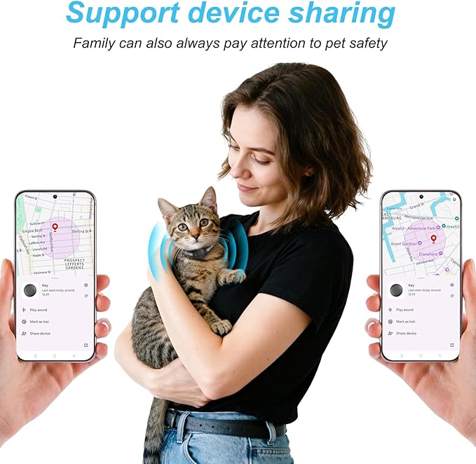 Google Android Cat Tracker Collar, Mini Cat GPS Tracker, Smart Pet Activity Trackers, No Subscription, GPS Cat Collar Certified Finder, Anti-Lost, Finder Tag for Vehicles, Pets, Kids, Items 1 Pack