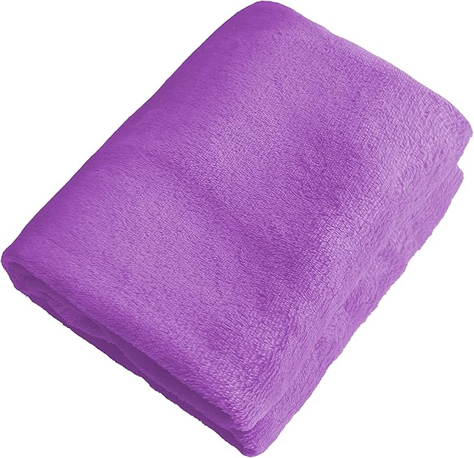 R0BTECH Soft Puppy Flannel Fleece Blanket for Pet Dog Cat, Plush Microfiber, Cozy and Lightweight, Light Purple, Pet, 19 x 27 inch (50 x 70 cm)