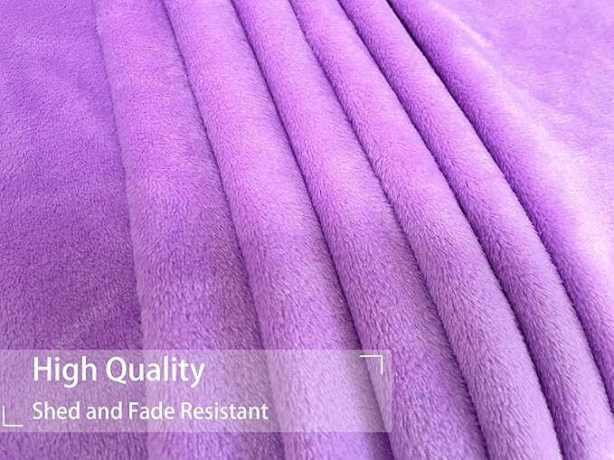 R0BTECH Soft Puppy Flannel Fleece Blanket for Pet Dog Cat, Plush Microfiber, Cozy and Lightweight, Light Purple, Pet, 19 x 27 inch (50 x 70 cm)