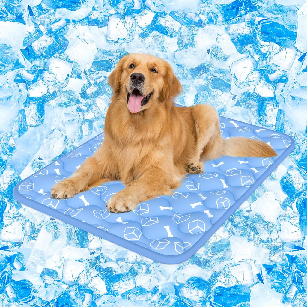 R0BTECH Dog Cooling Mat 2.0, Ocean Blue,44" x 32" Thick & Durable Cooling Mat for Extra Large Dogs, Long-Lasting Cool with Waterproof & Color-Changing Arc-Chill Tech (Q-Max>0.5) Washable& Non-Toxic