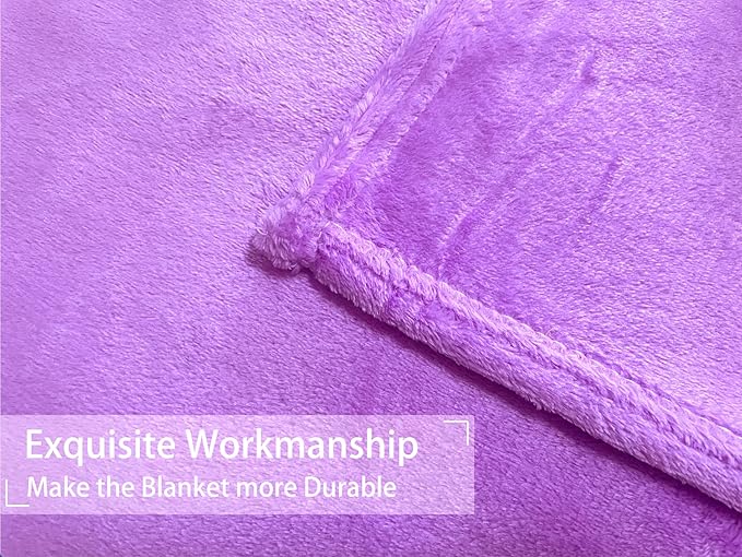 R0BTECH Soft Puppy Flannel Fleece Blanket for Pet Dog Cat, Plush Microfiber, Cozy and Lightweight, Light Purple, Pet, 19 x 27 inch (50 x 70 cm)