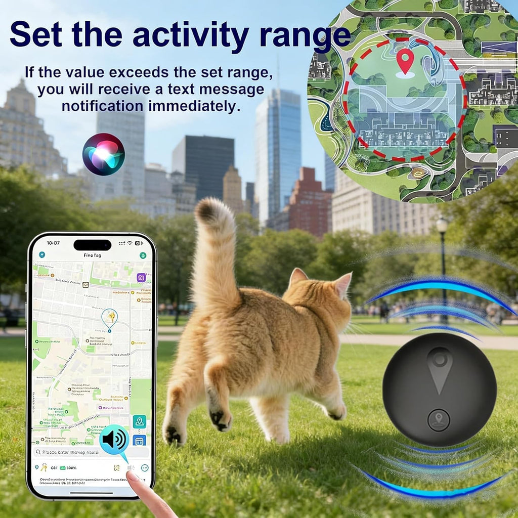 R0BTECH GPS Tracker for Dogs, Smart Collar with Real-Time Location - Pet Location Tracker with Holder, No Monthly Fee/No SIM Card, Works with iOS Find My, Ultra-Slim, IP68 Waterproof, Reliable Performance