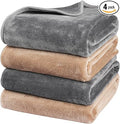 R0BTECH Dog Blanket Washable for Puppy: 4 Packs Dog Blankets 40”x28” - Fluffy Soft Small Throw for Cat Puppy Kitten Dogs - Fleece Pet Blankets for Bed Sofa Car and Indoor - Grey and Khaki