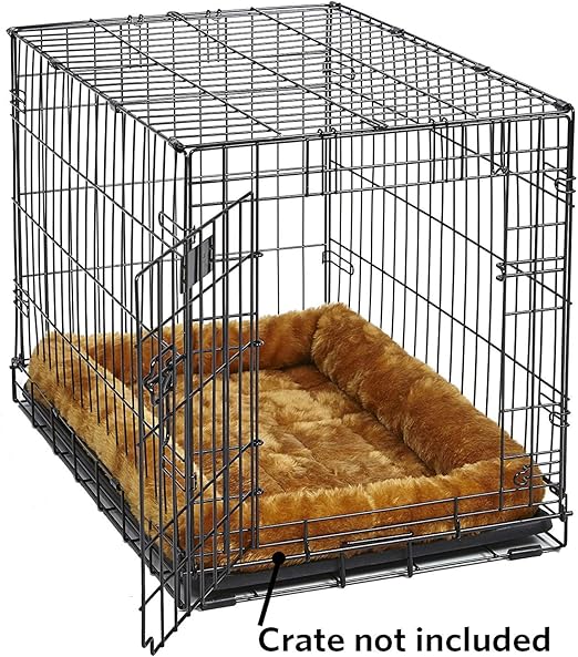 R0BTECH  for Pets QuietTime XXS Dog Bed – Cinnamon Faux Fur Bolster, Ultra-Soft and Machine Washable, Fits 18-Inch Crates and Carriers, for Small Dogs and Cats