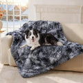 R0BTECH Large Waterproof Dog Blanket for Pet Washable Liquid Proof Bed Intimacy Protection Shaggy Plush Calming Long Faux Fur Couch Cover Calming Cat Throw Blankets, Tie-dye Grey, 50" x 60"