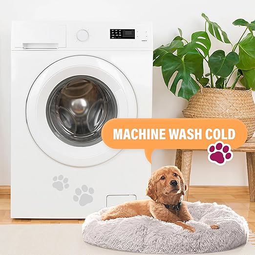 R0BTECH Pets Large Dog Bed, Calming Orthopedic Pet Bedding for Anxiety Relief, Joint Support & Comfort, Washable Dog Furniture, M 45lbs, Dark Grey