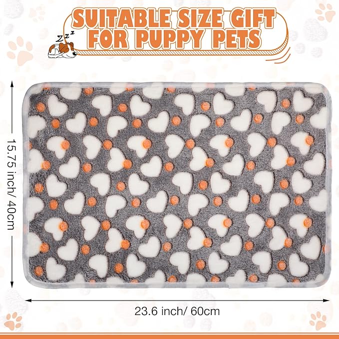 R0BTECH 18 Pcs Fleece Puppy Blanket Bulk, Soft Warm Pet Blanket with Paw Bone Star Elephant Dot Heart Printed Fluffy Throw Bed Mat for Small Medium Dog Cat Kitten Animals(23 x 16 Inch, Sweet)