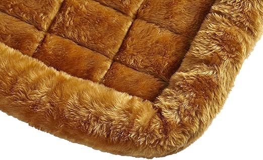 R0BTECH  for Pets QuietTime XXS Dog Bed – Cinnamon Faux Fur Bolster, Ultra-Soft and Machine Washable, Fits 18-Inch Crates and Carriers, for Small Dogs and Cats