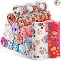 R0BTECH 18 Pcs Fleece Puppy Blanket Bulk, Soft Warm Pet Blanket with Paw Bone Star Elephant Dot Heart Printed Fluffy Throw Bed Mat for Small Medium Dog Cat Kitten Animals(23 x 16 Inch, Sweet)