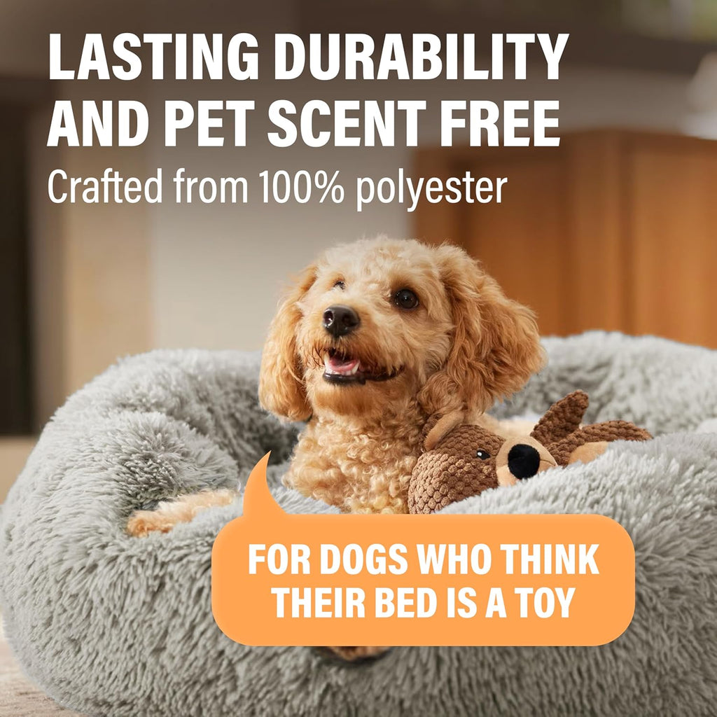 R0BTECH Pets Large Dog Bed, Calming Orthopedic Pet Bedding for Anxiety Relief, Joint Support & Comfort, Washable Dog Furniture, M 45lbs, Dark Grey