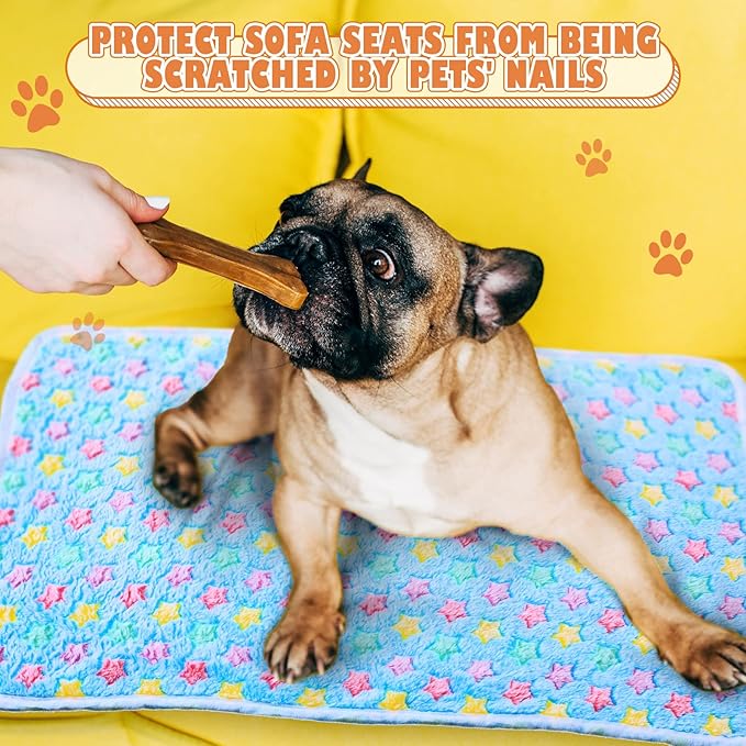 R0BTECH 18 Pcs Fleece Puppy Blanket Bulk, Soft Warm Pet Blanket with Paw Bone Star Elephant Dot Heart Printed Fluffy Throw Bed Mat for Small Medium Dog Cat Kitten Animals(23 x 16 Inch, Sweet)