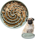 R0BTECH Slow Feeder Dog Bowls, Dishwasher Microwave Safe Silicone Puppy Puzzle Bowl with Non-Slip Design for Eating (Grey Green)