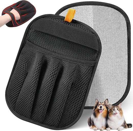 R0BTECH Pet Hair Removal Glove for Cats & Dogs, Upgraded Five-Finger Electrostatic Pet Hair Glove, Reusable Magic Brush Pet Hair Remover Tool for Laundry, Couch, Carpet, Car Seat