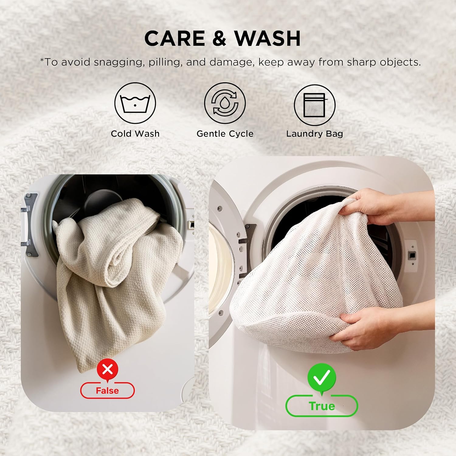 R0BTECH GentleSoft 100% Cotton Large Throw Blanket for Couch 50x70 inches - Cooling Breathable and Lightweight, Soft Cozy Herringbone Woven Cotton Throw for Summer, Linen Beige Office Chair Blanket