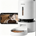 R0BTECH Automatic Cat Feeder with Camera, 1080P HD & Night Vision, 5GHz/2.4GHz WiFi & Cam Smart Pet Feeder with App Control, 2-Way Audio, Motion Alerts for Cats & Dogs, Stainless Steel Single Tray